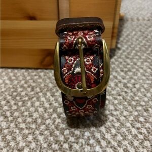 Lucky Brand Red and Brown Patterned Belt
